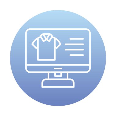 Basit Kumaş Çevrimiçi Alışveriş simgesi, vektör illüstrasyonu