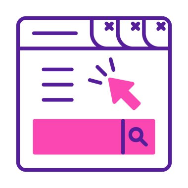 Basit web sayfası simgesi, vektör illüstrasyonu