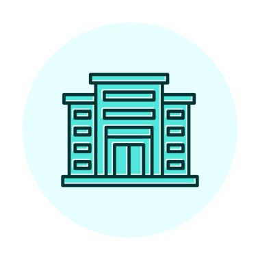 Alışveriş merkezi simgesi. Alışveriş merkezi oluşturma simgesi, vektör illüstrasyonu 