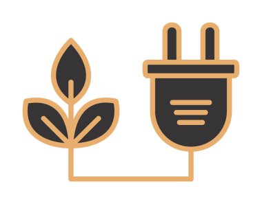 Basit Biyokütle eko enerji simgesi, vektör illüstrasyonu