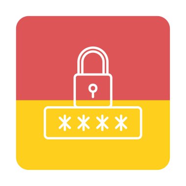 Basit Parola simgesi, vektör illüstrasyonu