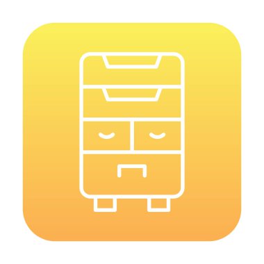 çekmeceler düz simge, vektör çizimi ile klozet 