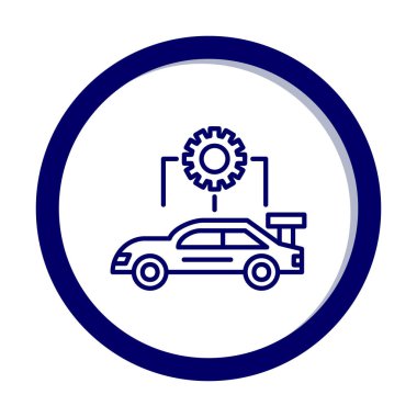Araba servisi ikon vektör çizimi. Otomobil Yapılandırması             