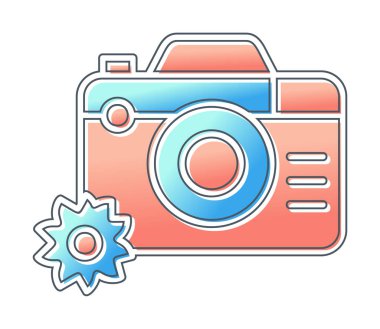 fotoğraf makinesi ikon vektör illüstrasyonu                      