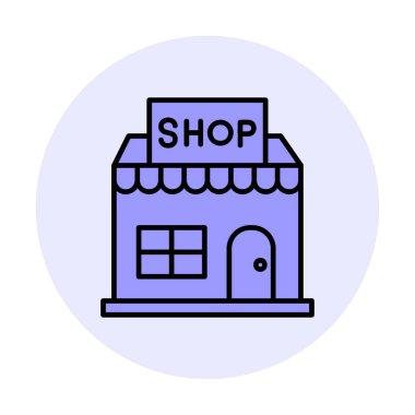 dükkan simgesi, vektör illüstrasyonu basit tasarım