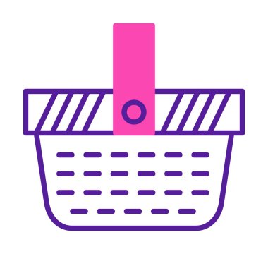 piknik sepeti web simgesi, vektör illüstrasyonu 