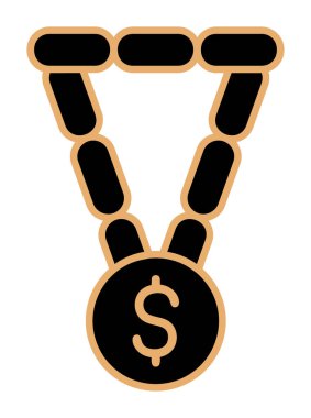 Dolar işaretli bilezik, vektör illüstrasyonu  