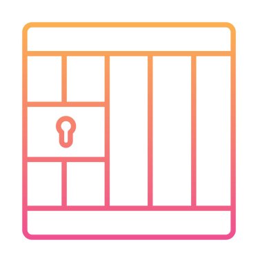 Askeri Hapishane vektör illüstrasyon simgesi  