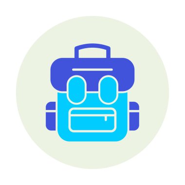 sırt çantası simgesi vektör illüstrasyonu