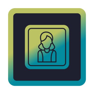 kadın avatar simgesi vektör illüstrasyonu