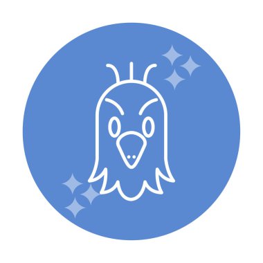 şık papağan kafası logosu düz konsept