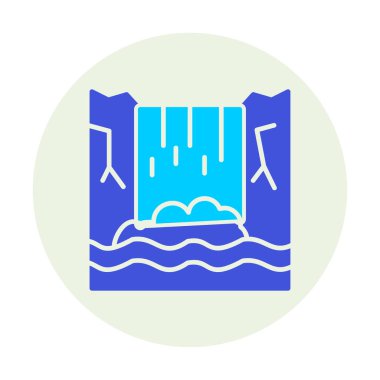 Basit Waterfal simgesi, vektör illüstrasyonu