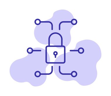 Ağ güvenlik simgesi, vektör çizim 