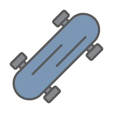 Basit kaykay simgesi, vektör illüstrasyonu