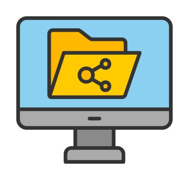 Basit Dosya Paylaşımı simgesi, vektör illüstrasyonu