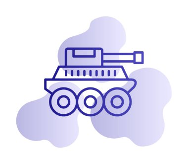 düz askeri tank vektör ikonu tasarımı