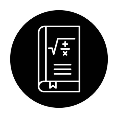 Matematik kitabı. Web simgesi basit illüstrasyon                         