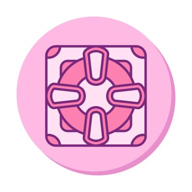 Lifesaver yassı simgesinin vektör çizimi, cankurtaran sembolü  