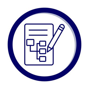 Kalem simgesi ile yazma Planı, vektör illüstrasyonu basit  