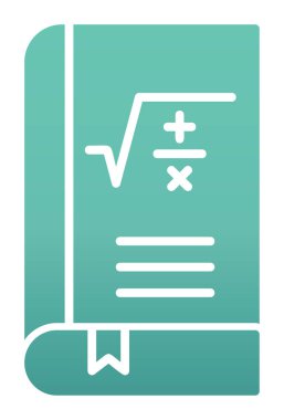 Matematik kitabı. Web simgesi basit illüstrasyon                         