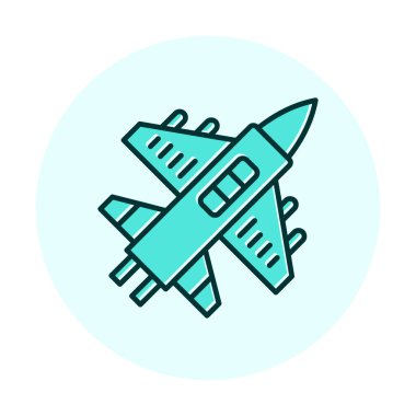 Askeri Uçak ikonu vektör illüstrasyonu