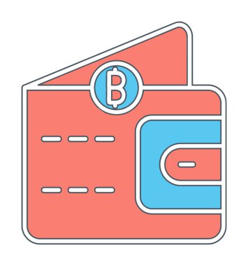 Basit Dijital Cüzdan simgesi, vektör illüstrasyonu