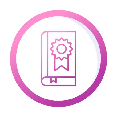 Kitap Madalyası simgesi, vektör illüstrasyonu 