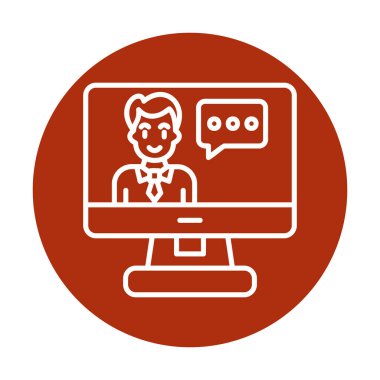 Basit Çevrimiçi Sınıf simgesi, vektör illüstrasyonu