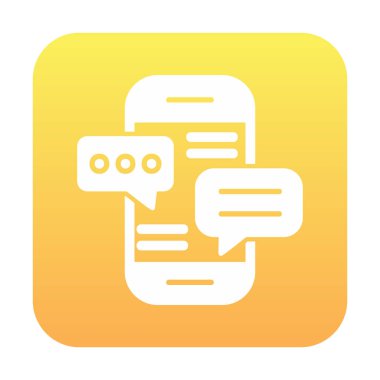 Basit akıllı telefon sohbet simgesi, vektör illüstrasyonu