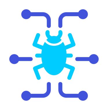 Basit dijital virüs simgesi, vektör illüstrasyonu