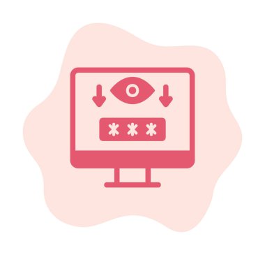 Basit Bilgisayar Casus Yazılımı simgesi, vektör illüstrasyonu