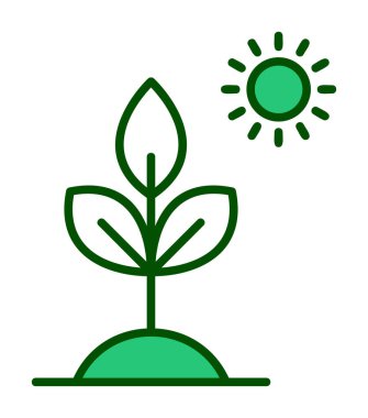 Biyoloji Bitki ana hatları simgesi beyaz arkaplanda izole edildi