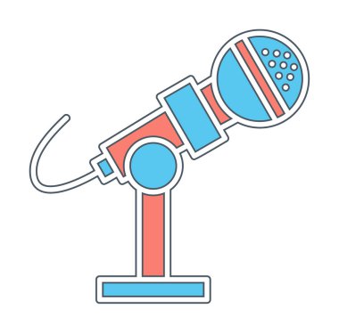 mikrofon ikonu vektör illüstrasyonu. Mikrofon Durağı                    