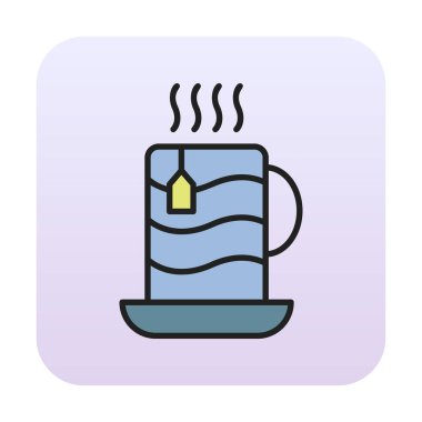 çay fincanı simgesi, vektör illüstrasyonu