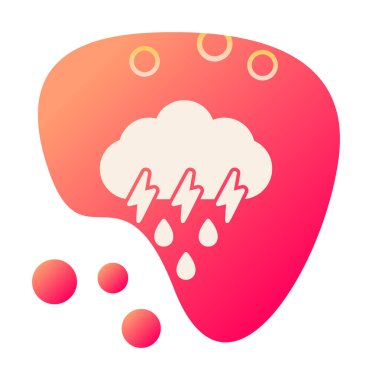 Gök gürültülü yağmurlu bulut sembolü, hava durumu ikonu, vektör illüstrasyonu 