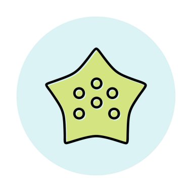 denizyıldızı düz ikon vektör çizimi 