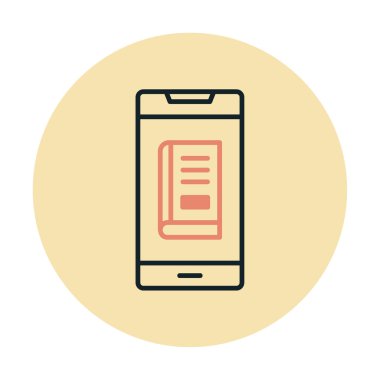 çevrimiçi kitap simgesi, vektör illüstrasyonu 