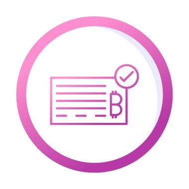 Bank Check web simgesi, vektör illüstrasyonu 