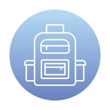 Sırt çantası düz simge vektör çizimi