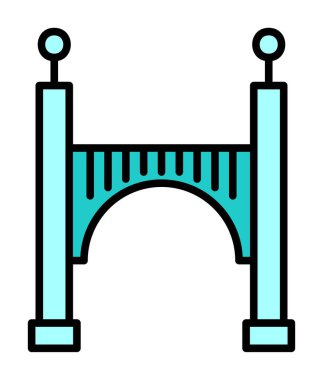 köprü düz simgesi, vektör illüstrasyon tasarımı 