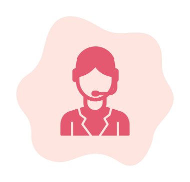 Kulaklık takan kişinin vektör çizimi, Müşteri Hizmetleri Ajansı kavramı