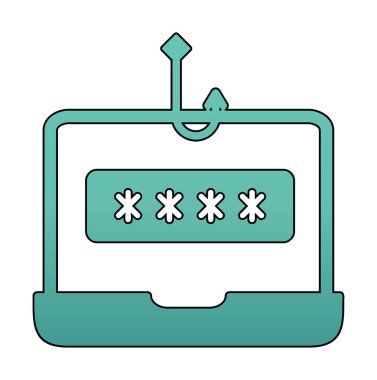  phishing satır simgesi vektör çizimi 