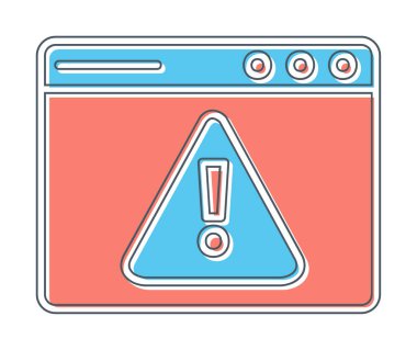 Basit Web Uyarı simgesi, vektör illüstrasyonu