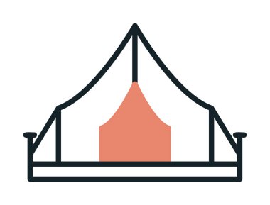 kamp çadırı ikonu vektör illüstrasyonu