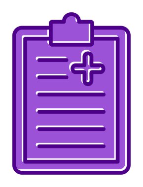 Tıbbi pano simgesi. Web için Tıbbi Rapor vektör simgesinin özet çizimi               