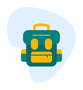 sırt çantası simgesi vektör illüstrasyonu