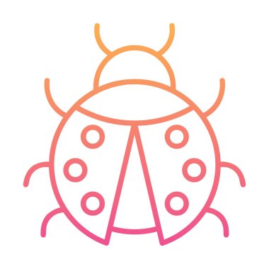  Basit düz uğur böceği işaret vektör çizimi 