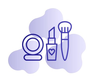 Makyaj araçları web simgesi, vektör illüstrasyonu