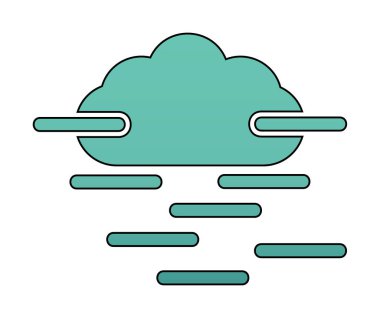 Sis ve bulut simgesi, hava sembolü, vektör illüstrasyonu   