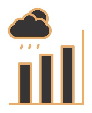 Basit yağmur bulutu ve Grafik simgesi, vektör illüstrasyonu